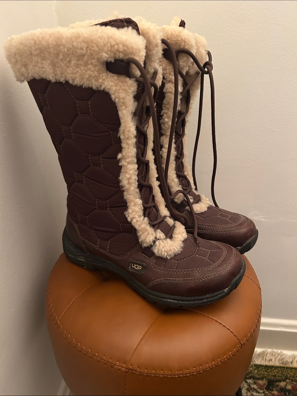 UGG Women's Brown Tall Shearling-Lined Winter Boots